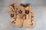 Vintage, three piece leather Buckaroo Outfit, Vest, Chaps and Roping Cuffs.  Label in Vest 