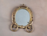 Vintage iron horseshoe Hat Rack, circa 1920s with heavy brass plating, would go well with the Buckar