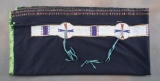 Plains Indian Beaded Blanket, circa 1890s-1900s, strip of beads attached to trade ch with ribbon dec