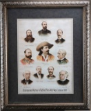 Gallery framed Print of Buffalo Bill Wild West in London 1887, and some of his distinguished visitor