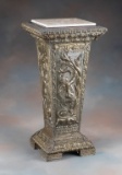 Vintage, embossed brass covered Pedestal with cherubs, 26