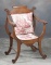 Unique antique quarter sawn oak bow bottom Fire Side Chair, circa 1900-1910, 34 1/2
