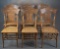 Outstanding set of six antique beautifully floral designed press back Side Chairs, with triple stret