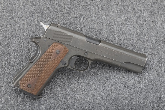 "U.S." marked Colt, Model 1911, .45 caliber Auto Pistol, SN 490653, 5" barrel, blue finish, showing