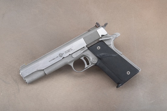 AMT, Hardballer, .45 ACP Auto Pistol, SN A00340, 5" barrel, stainless, showing some handling scratch
