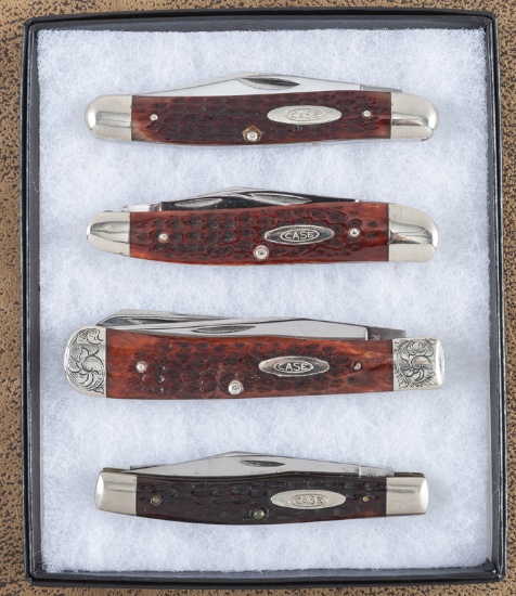 Collection of four new Case Pocket Knives, all are two blades, all are approximately 4" long.  One h