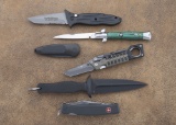 Group of five Switchblade Knives in new to like new condition to include:  (1)  S&W U.S. Army issue,