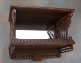 Very ornate, Victorian walnut, Hanging Wall / Clock Shelf, circa 1900, with ornate cut out sides and