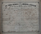 ATTENTION COLLECTORS OF DOCUMENTS SIGNED BY SAM HOUSTON:  Double glass framed Land Grant Document in