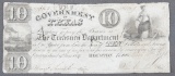 Government of Texas Treasury $10.00 in paper, signed by Sam Houston, President 1838.  NOTE: 2 years
