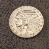 Five Dollar Indian Head Gold Piece, dated 1909, good condition.