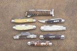 Collection of eight Folding Pocket Knives, new to lightly used to include:  (1)  Two blade 