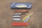 Collection of five items to include:  (1)  A new Case XX single blade Folding Knife, 4 7/8