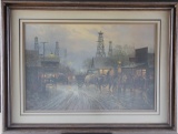 Signed and numbered Framed Print by noted Texas Artist, the late G. Harvey, double signed lower left
