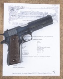 First year post war production, Colt, .38 Super, 1911-A1, Auto Pistol, SN 43620, with factory letter