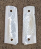 Beautiful pair of vintage mother of pearl Grips with carved snake and eagle motif for a Colt 1911, a
