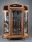 Beautiful antique curved glass Rifle & Handgun Display Case, with ornate beveled triple mirrored cre