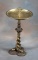 Antique Ash Stand with brass tray and dolphin base, 23 1/2