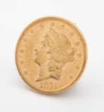 Double Eagle $20 Gold Coin, dated 1874, with an 