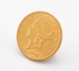Double Eagle $20 Gold Coin, dated 1906, 