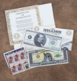 A Million Dollar Bill, SN M1279950A, Series 1988 A, with Certificate of Authenticity which states: