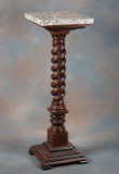 Unique antique walnut Pedestal, circa 1890s, with 14