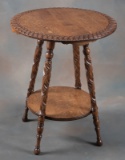 Unique antique oak round Stand Table, circa 1910, with 24