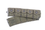 Group of four U.S. Military Ammo Belts with seven Magazines. Two pair of magazines are marked 