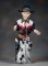 Kid size Mannequin dressed in vintage Hopalong Cassidy Outfit with spotted woolies, spotted double B