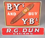 Two Advertising Signs:  One is a vintage, easel back cardboard and paper Advertising Sign, 10