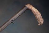 Scarce, Day's Patent antique under hammer Percussion Cane Gun.  Showing remnants of a painted metal