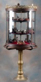 Rare and very desirable early, oak country store, revolving carousel Display Case with original labe