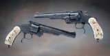 Unbelievable, profusely engraved pair of antique Single Action Smith & Wesson, Model 3 Revolvers, Ru