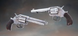 A pair of silver plated, antique Colts, Model 1878, Double Action Revolvers, .476 caliber, SN 15556