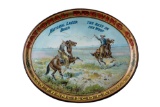 Extremely high condition antique oval Lithograph on tin, Advertising Tray from 