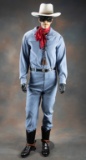 Life size Mannequin dressed in the custom made Lone Ranger style outfit to include Hat, Mask, Scarf,