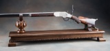 Solid walnut, custom made Rifle Stand on footed base, excellent finish and condition, 40