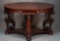 Beautiful antique, oval mahogany Library Table with winged Griffin supports, circa 1900-1910, drawer