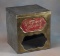 Antique, brass and metal Biscuit Tin with see through front, 