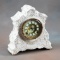 Antique China Clock, circa 1890s-1900, with porcelain dial and open escapement, made by 