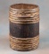 Early wooden oak Keg with vine wrapped top and bottom, possibly a powder keg, 14