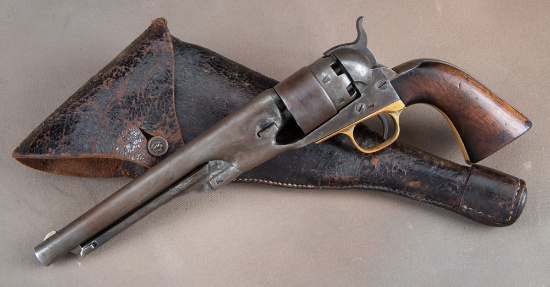 Civil War period Colt, Model 1860, Percussion Revolver, .44 caliber, SN 63738, manufactured 1862, 8"
