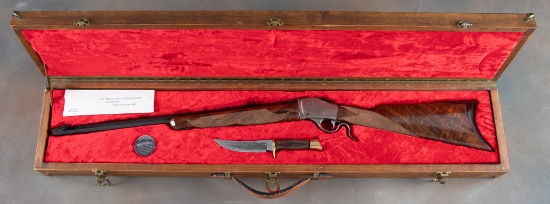 Cased Browning, Hi-Wall, Single Shot, Breech Loading Rifle, .45/70 caliber, SN 17760985, with beauti