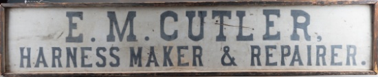 Early wooden, double side, hanging Sign, 74" long x 14 1/2" tall, in original paint, advertising "E.