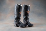 Pair of custom hand made Boots, made by the late Eddie Kimmel, Comanche, Texas.  These boots are com