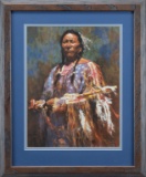 Original framed Print, hand signed by noted artist Howard Terpning (1927), signed and dated lower ri