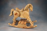 Texas Prison made solid Pine Rocking Horse, never used, with original shipping box, shipped from Hun