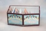 Unique vintage, metal and glass counter top advertising Display Case for 