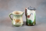 Two items to include:  Early Majolica Pitcher, 8 1/2