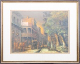 Framed and matted original Print, signed at lower left by New Orleans artist Napoleon King (1940), d